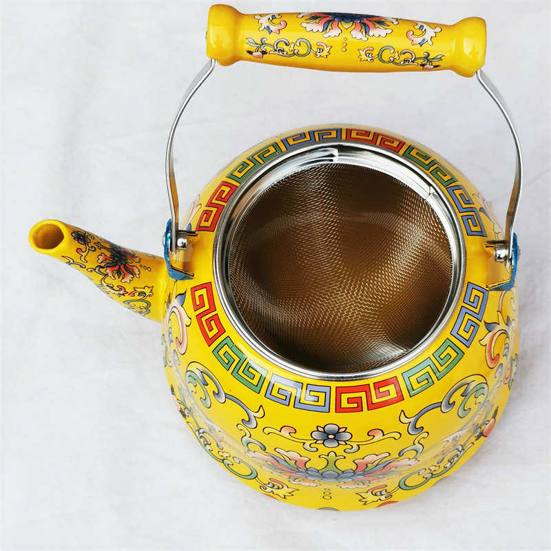 大容量搪瓷梨型壶带滤网煮茶壶咖啡壶家用烧水壶奶茶壶电磁炉通用