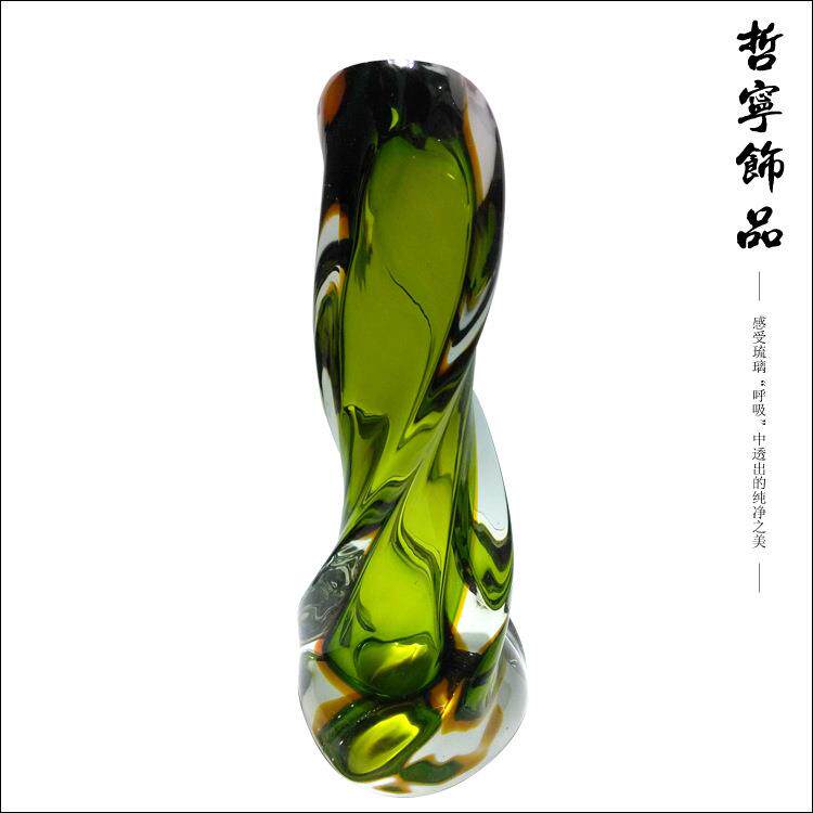 各种琉璃台灯花瓶摆件绿色炫彩琉璃花瓶手工玻璃雅致手工制作