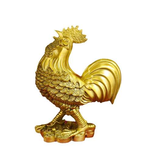 纯铜鸡大小号生肖金钱鸡招财公鸡摆件家居装饰品客厅工艺品摆件