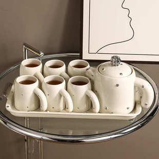 创意高颜值陶瓷仙人掌水具套装新年团圆喝茶茶壶茶杯6杯带托盘