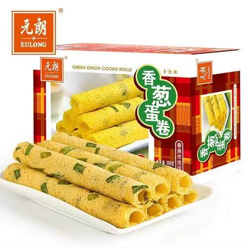 新货元朗380g香葱味手工鸡蛋卷粤港澳休闲饼干零正宗年货
