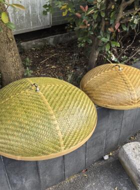 菜罩子竹编餐桌台盖防蝇防尘竹盖竹编圆形餐桌菜罩带手把饭罩