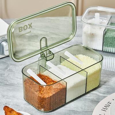 Multi-compartment kitchen storage spice box, integrating pep