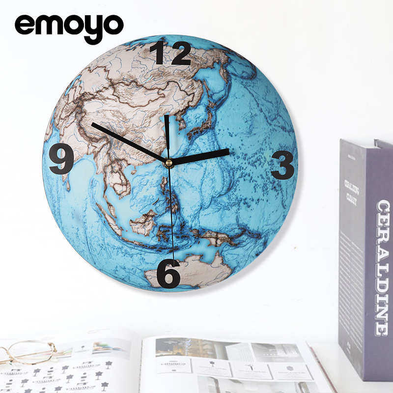 圆形个性亚克力创意简约挂钟 北欧装饰墙壁时钟星空月球时尚钟表