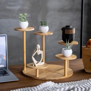 桌面多层小花架多肉花盆架子飘窗办公室置物架绿植阳台客厅摆放架