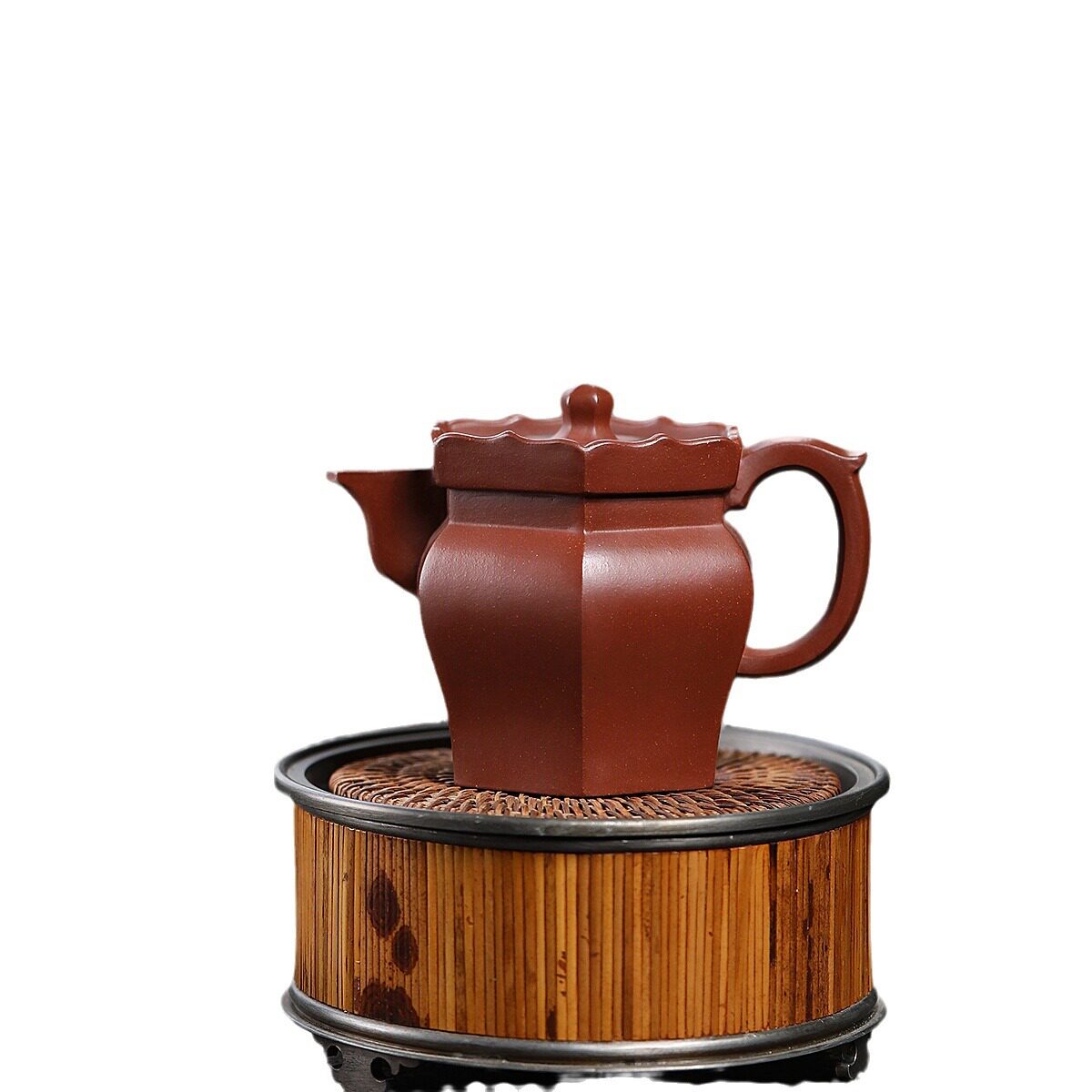 僧帽原矿龙血砂方壶半手工茶壶宜兴紫砂壶工堂直播供货源头茶具