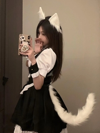 猫耳朵发箍女cosplay猫尾巴仿真毛绒猫娘兽耳发饰兽尾装配饰套装