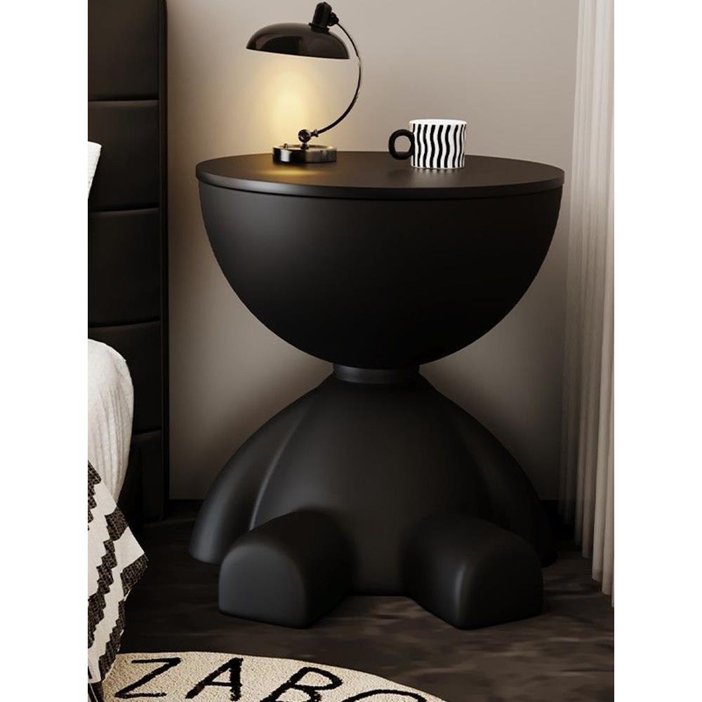 床头柜简约现代卧室小型替代品创意塑料黑色边几小桌子茶几置物架