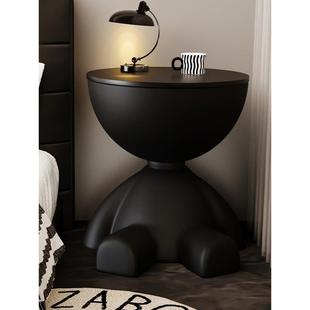 床头柜简约现代卧室小型替代品创意塑料黑色边几小桌子茶几置物架