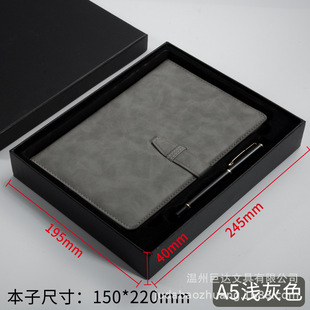 简约复古二层牛皮搭扣活页笔记本本子可拆卸活页夹记事本日记本手