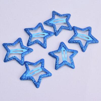 20pcs/lot 3CM Mini Star Hair Clip Kids Glitter Metal Hair Cl