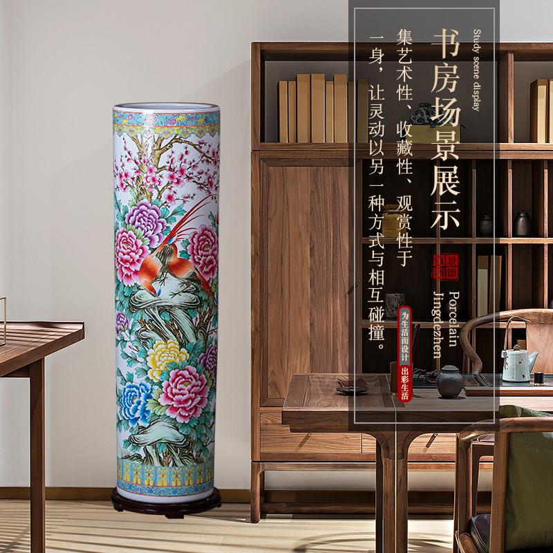 开 富贵手绘落地大花瓶箭景德镇陶瓷客厅电视柜件别LDHP0180筒墅
