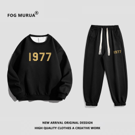 FOG MURUA春秋潮流卫衣圆领轻奢潮牌宽松休闲情侣运动服套装男女