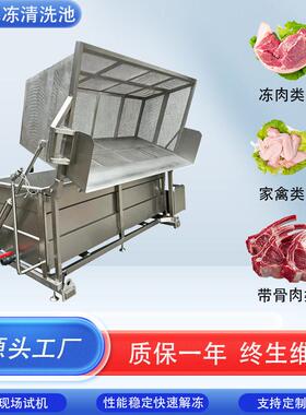 大型鸡爪自动出料解冻机猪蹄猪头解冻清洗机不锈钢鸡鸭鹅解冻机