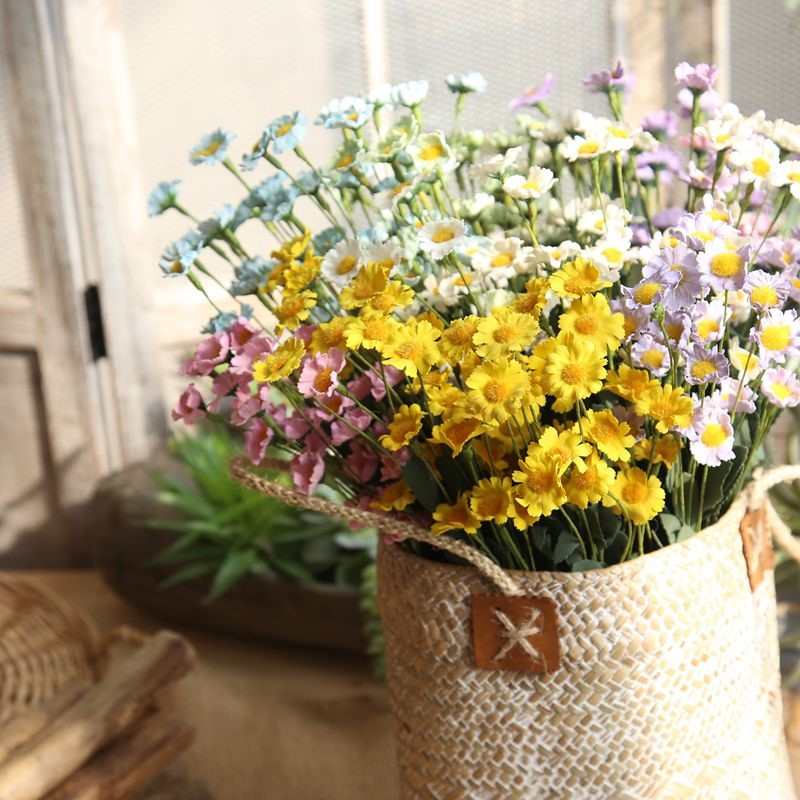 小雏菊仿真花假花客厅装饰餐桌摆件绢花干花拍摄道具桌面盆栽摆设