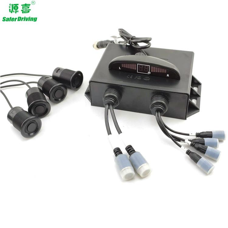源喜大货车小月牙LED显示屏12~24V倒车雷达4探头货车专用