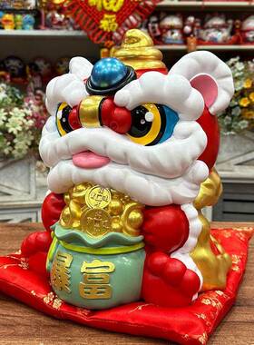 妙工坊暴富醒狮一对店铺收银柜台摆件家居客厅装饰开 业乔迁创意