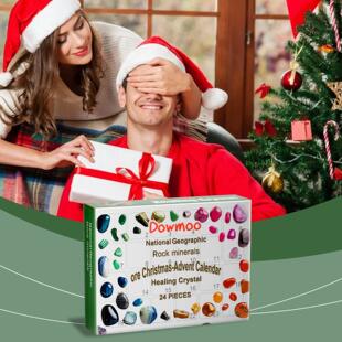 DOWMOO 24-Grid Mineral Mystery Box - Christmas Holiday Guess