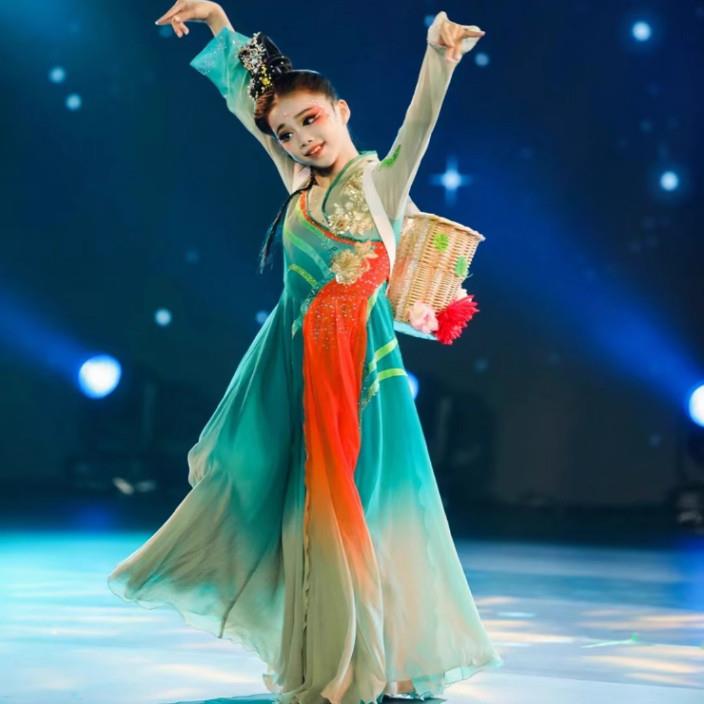 采菊东篱下儿童演出服装古典舞蹈韶华忆表演服飘逸独舞艺考舞蹈服