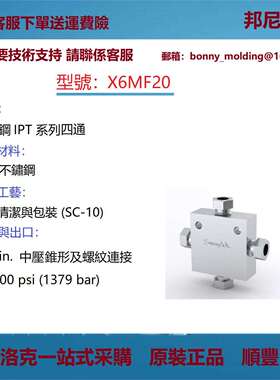 X6MF20世伟洛克Swagelok316不锈钢IPT系列四通