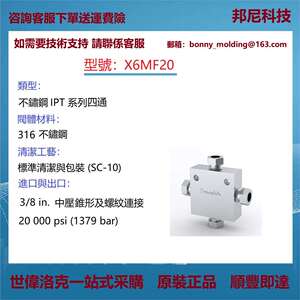 X6MF20世伟洛克Swagelok316不锈钢IPT系列四通