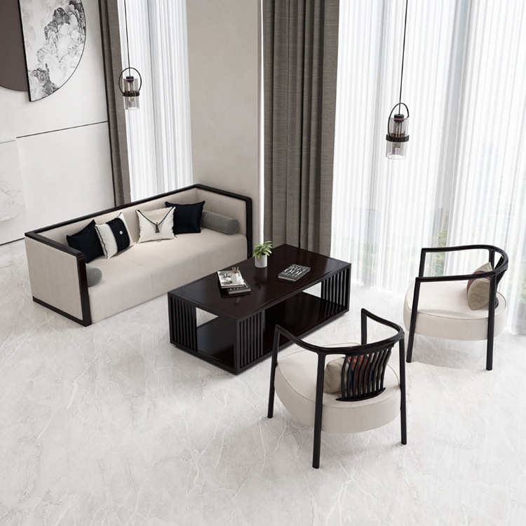 新中式售楼处部洽谈桌椅组合轻奢家具名宿酒店大堂接待一桌四椅