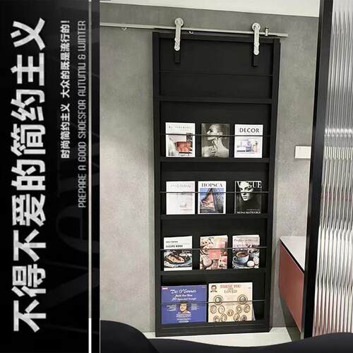 简约谷仓门书架门手推式铁艺烤漆吊轮移动门 个性铁门铁艺门