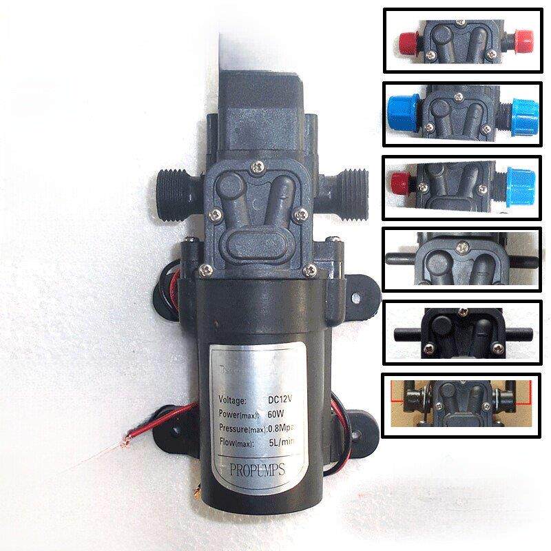 12V24V60W电动隔膜泵直流自吸家用增压洗车植保机喷雾器打药水泵