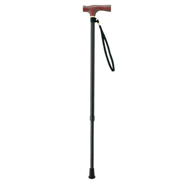 正品日本进口缩旅防滑手杖超轻铝实合金杖身木握把游登山杖伸300