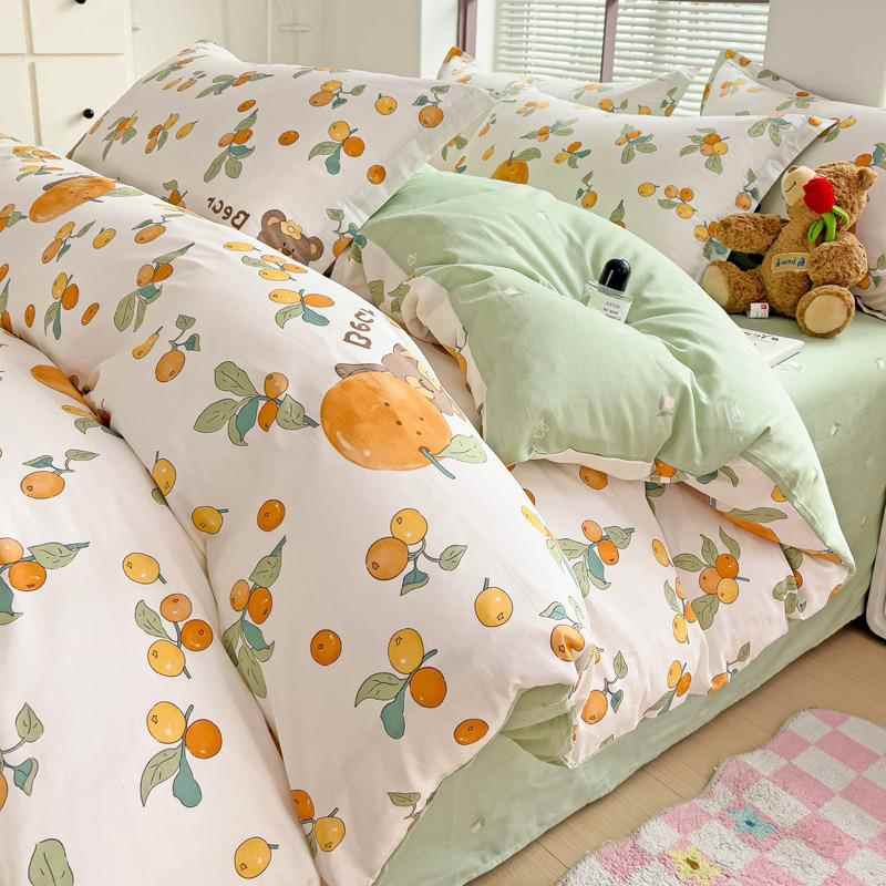 60S全棉100纯棉床品四件套被套床上用品学生宿舍床单三件套床笠款