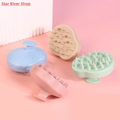 Silicone Shampoo Brush Head Scalp Massage Comb Hair Washing