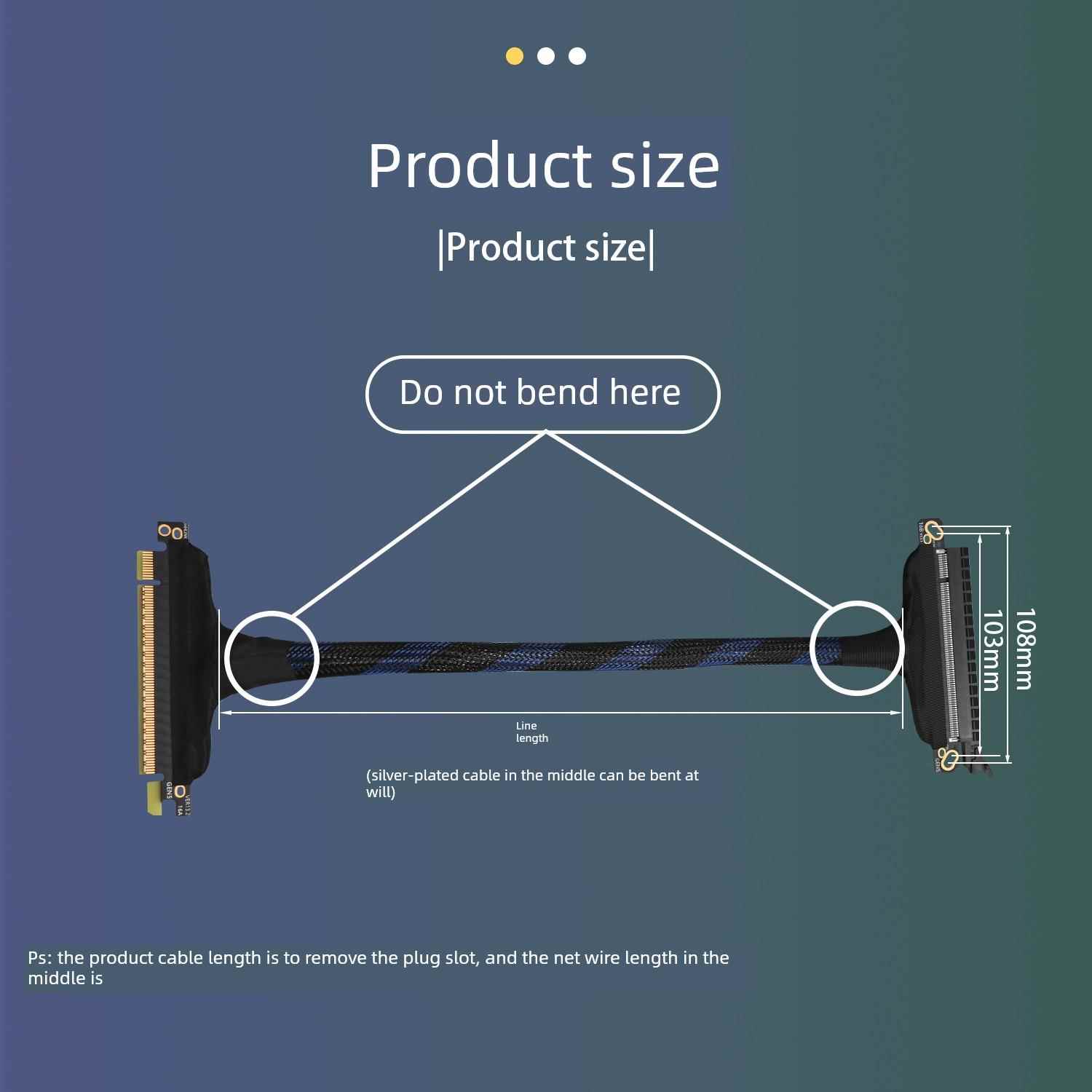 PCIE 5.0 X16编制网窄线束镀银线 GEN5转接线高速无损服务器线缆