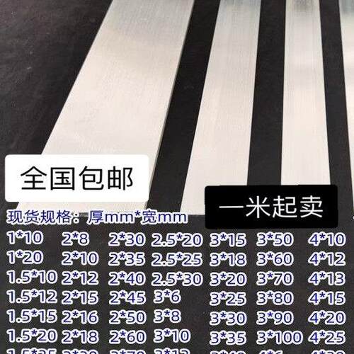 6063国标小铝条铝合金扁条铝排 铝压条 1 1.5 2 2.5 3 4*10 12 15