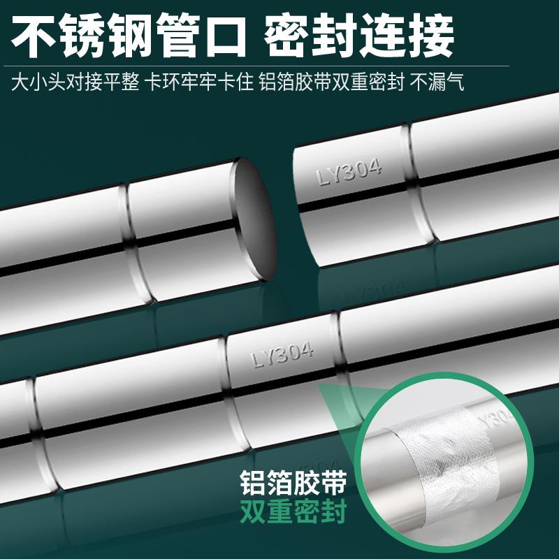 燃气热水器排烟管304不锈钢Φ60直径加厚延长强排气管道烟囱配件