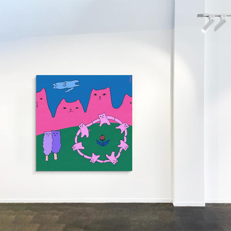 umbluela 新波普风人物装饰画咖啡厅客厅创意画小众艺术方形挂画