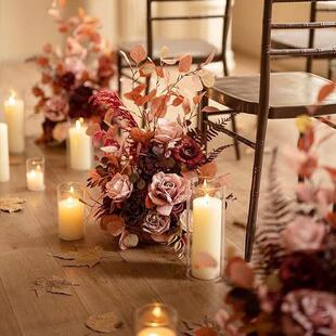 插花婚礼过道欢束迎装婚庆布饰置仿真花圣诞节手捧婚b31花结婚礼