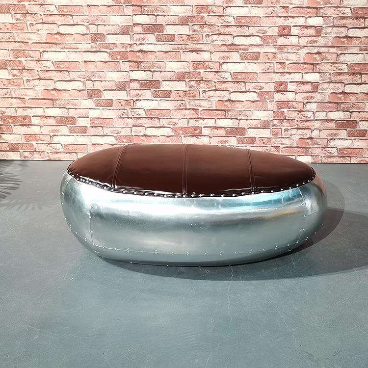 佛山乐从工厂直销loft工业风铝皮鹅卵型凳复古个性创意矮凳休闲椅