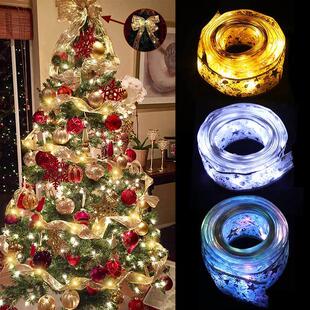 Tree Ribbon Ornam Decoration Christmas Fairy Light