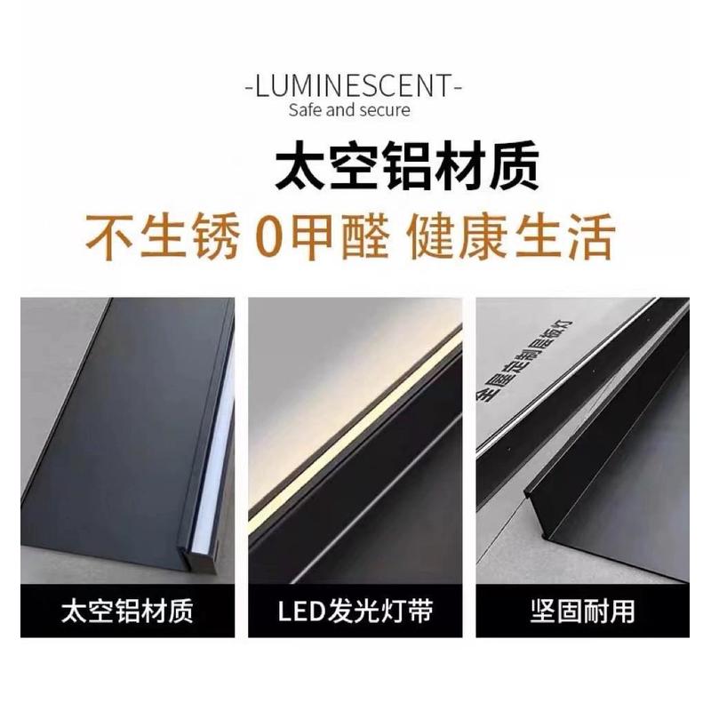 铝合金发光层板LED置物架书架酒架展示架墙上L型搁板带灯金属隔板
