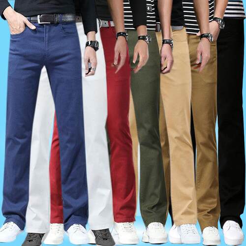 Men's micro flared jeans, men's denim straight leg