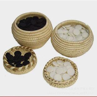 厂家直销高档0020围棋子草编篓围棋 练习比赛用 五子棋