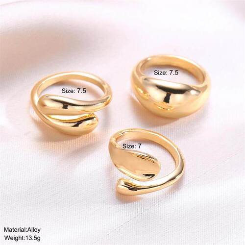 Rings set of 3 pieces金色不规则开口戒指3件套个性气质食指戒女