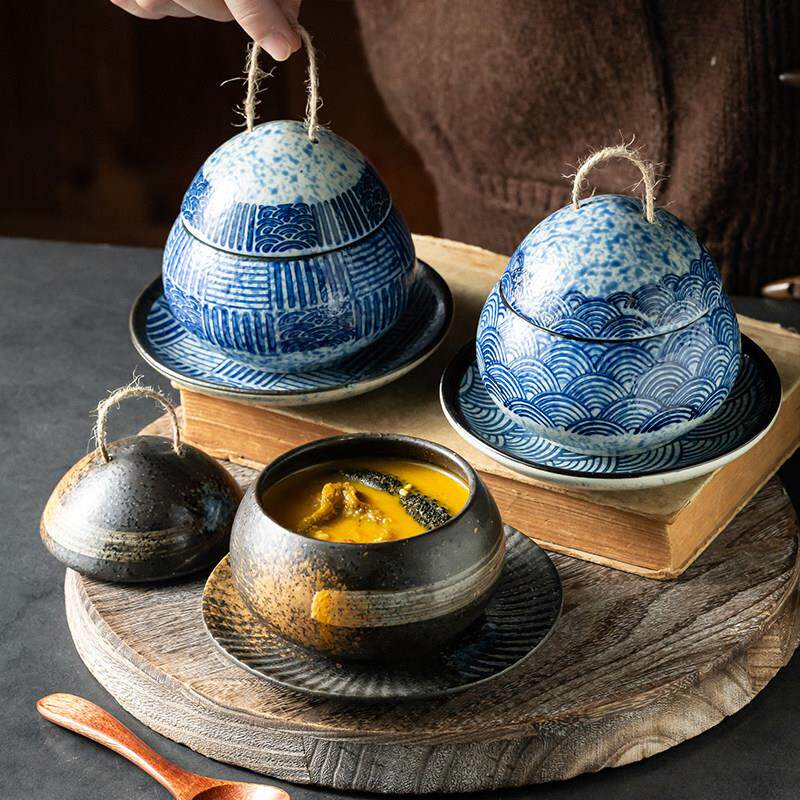 鼓形蛋盅创意陶瓷位上炖盅燕窝哑胶小碗盅饭厅饭店专用一人份汤煲