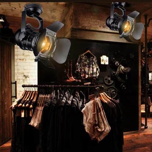 四叶led轨道射灯遮光防眩美式复古工业par30灯架明装服装店路轨灯