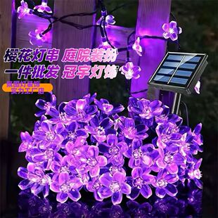 户外庭院室外景观灯露营草坪灯圣诞节装饰灯led太阳能樱花灯串