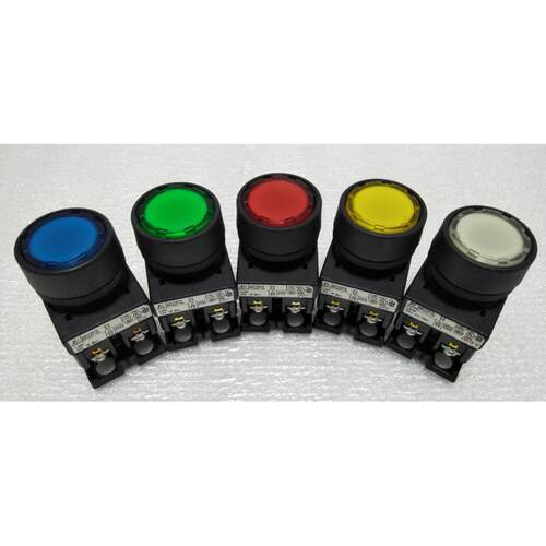 凸头AR22EO蓝L带灯按钮RYOF22EOL-11MG自复位LDE红黄绿白A橙