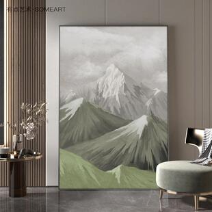 雪山风入景廊正对门玄关装 饰画客厅大幅WUJ大气户壁画走尽头过道