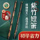 紫竹短萧初学者入门洞箫专业短竹箫便携八孔G调F高级玉短潇笛乐器