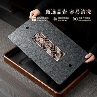 中式 家用简约茶盘百搭茶台收纳 实木茶盘 排水蓄水双用茶托盘