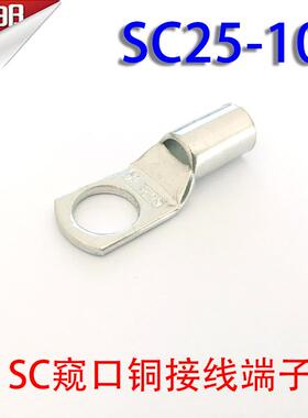 100祇SC25-10窥口铜接线端子/铜鼻子/铜线鼻/铜端子25平方